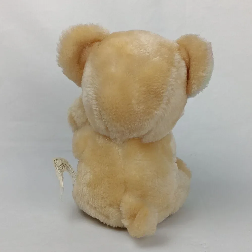 Mama Bear Hugging Baby Bear Plush Tan Pastel Rainbow Soft Stuffed Teddy Toy